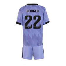 Real Madrid Antonio Rudiger #22 Bortaställ Barn 2022-23 Korta ärmar (+ Korta byxor)